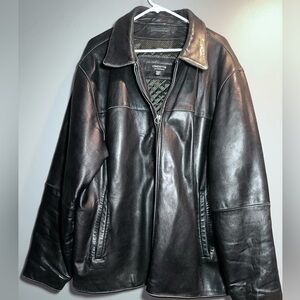 Claiborne Men’s Lambskin Leather Jacket XXL Classic Zip Front Coat